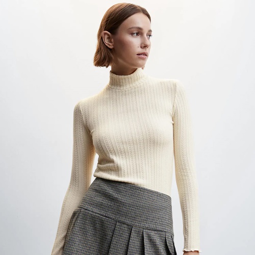 Adagro Womens T-shirts Turtle Neck Slim Fit Tee