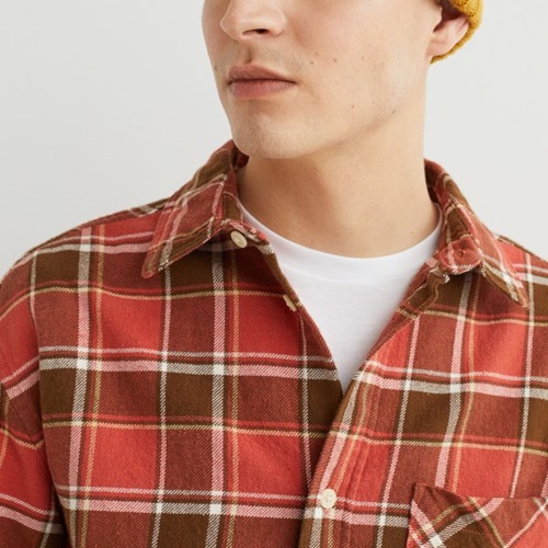 Relaxed Fit Plaid Flannel Shirt